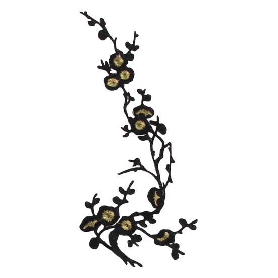 Fabric Applique for DIY Projects Cherry Blossom Patches Clothing, Vintage Plum Sewing Patches, Iron On Flower Jackets Floral Appliques Jeans