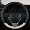 1PC New PU Leather Splicing Leather Anti-slip Wear Four Seasons Universal Steering Wheel Cover Black pink