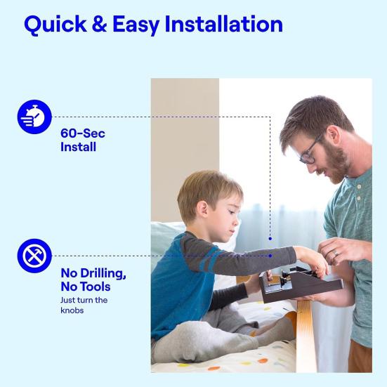 Bedside Shelf Bunk Bed Table Shelf with Cup Holder Strong Load-bearing Easy