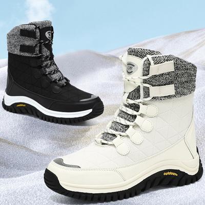 Women's Winter Plus Size Anti Slip Wear-resistant Fashionable and Plush Warm Outdoor High Top Snow Boots Cotton Boots
