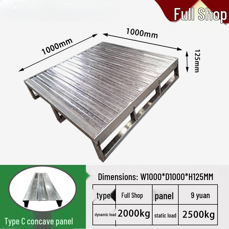 Heavy-Duty C-Type Concave Full Deck Iron Pallet