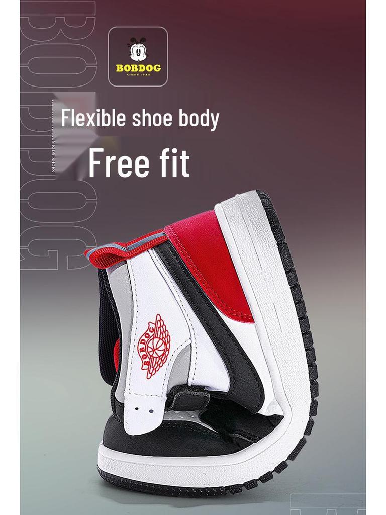 2025 New Girls' High-Top Leather AJ Sneakers: Autumn/Winter Cotton Shoes for Middle-Aged Children