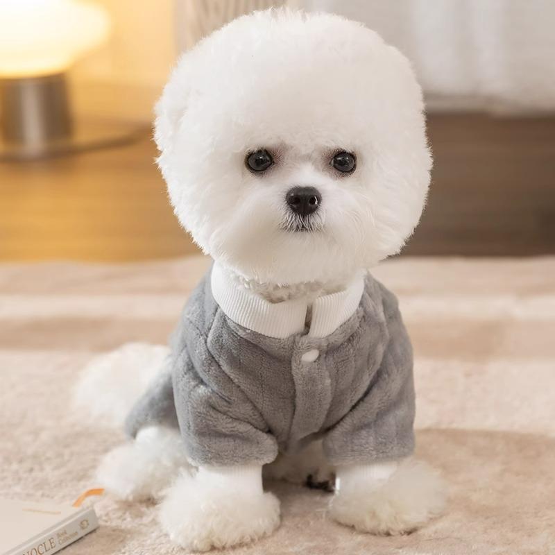 Japanese Korean Style Cute Cartoon Bear Design Dog Coat Cat Clothes Autumn Winter Thickened Warm Four Legs Plush Traction Outfit