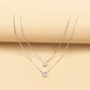 Alloy necklace wholesale European and American popular jewelry fashion multi-layer love water drop pendant retro women's collarbone chain
