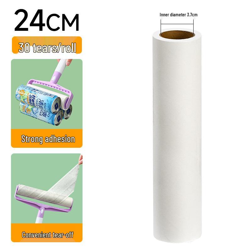 Long-Handle Lint Roller Brush for Pet Hair Removal with Tearable Sticky Paper