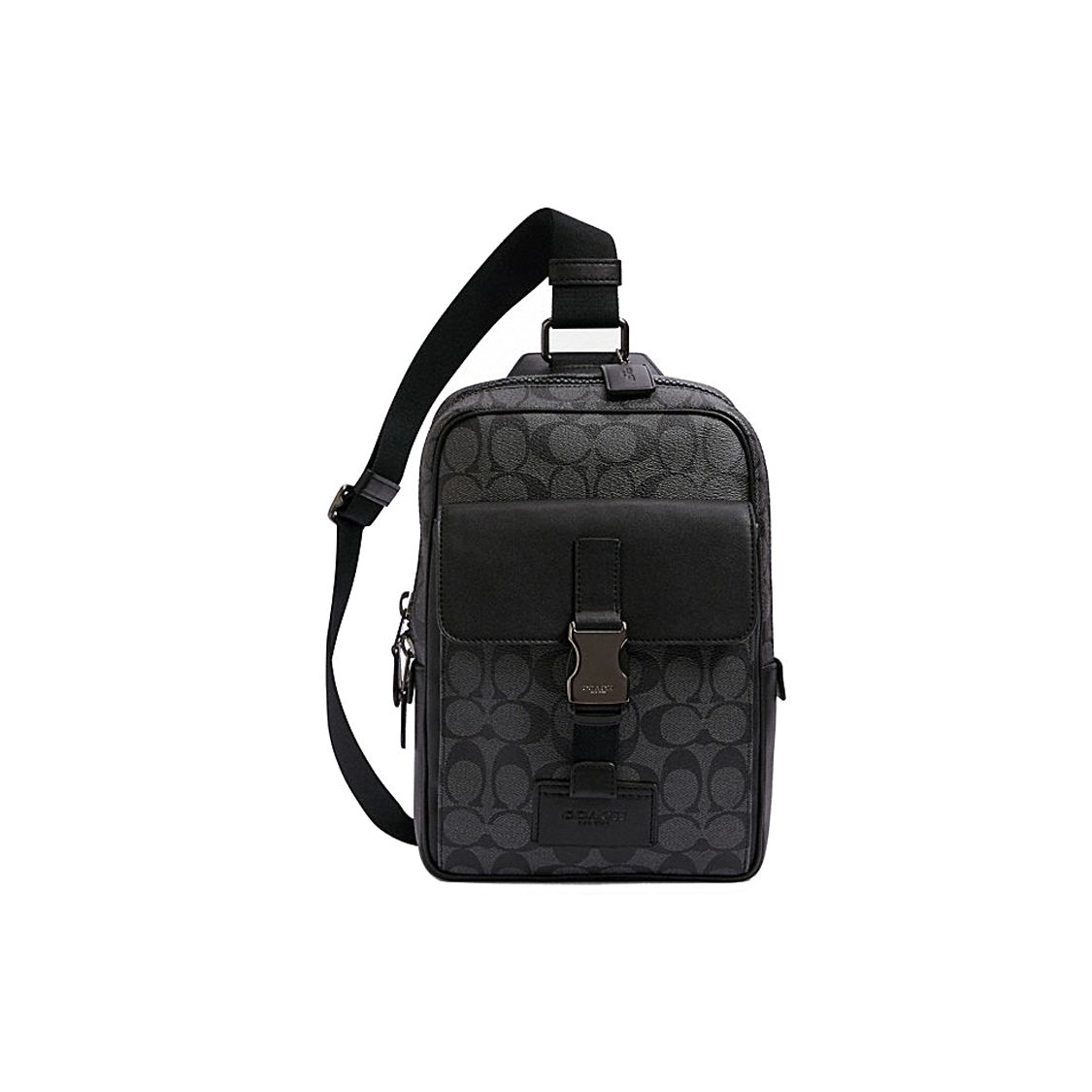 

Coach Track 18 Monogram Canvas And Leather Mini Crossbody Bag Men bags Charcoal C2711-QBMI5 Basic Set (Bag+Dust Bag)