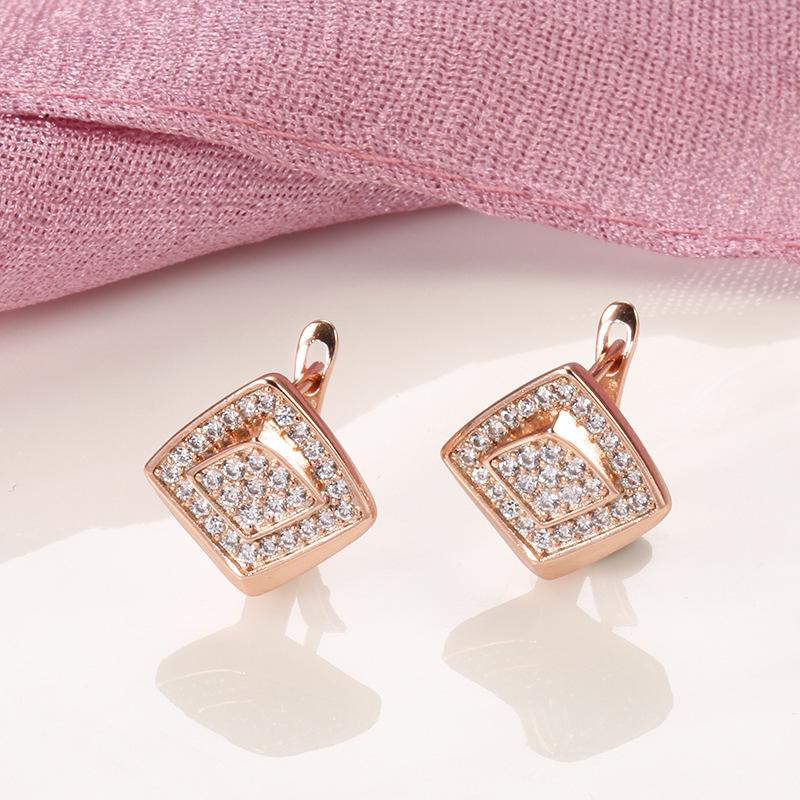 Ins trendy zircon earrings for women, fashionable personality, simple design, diamond earrings