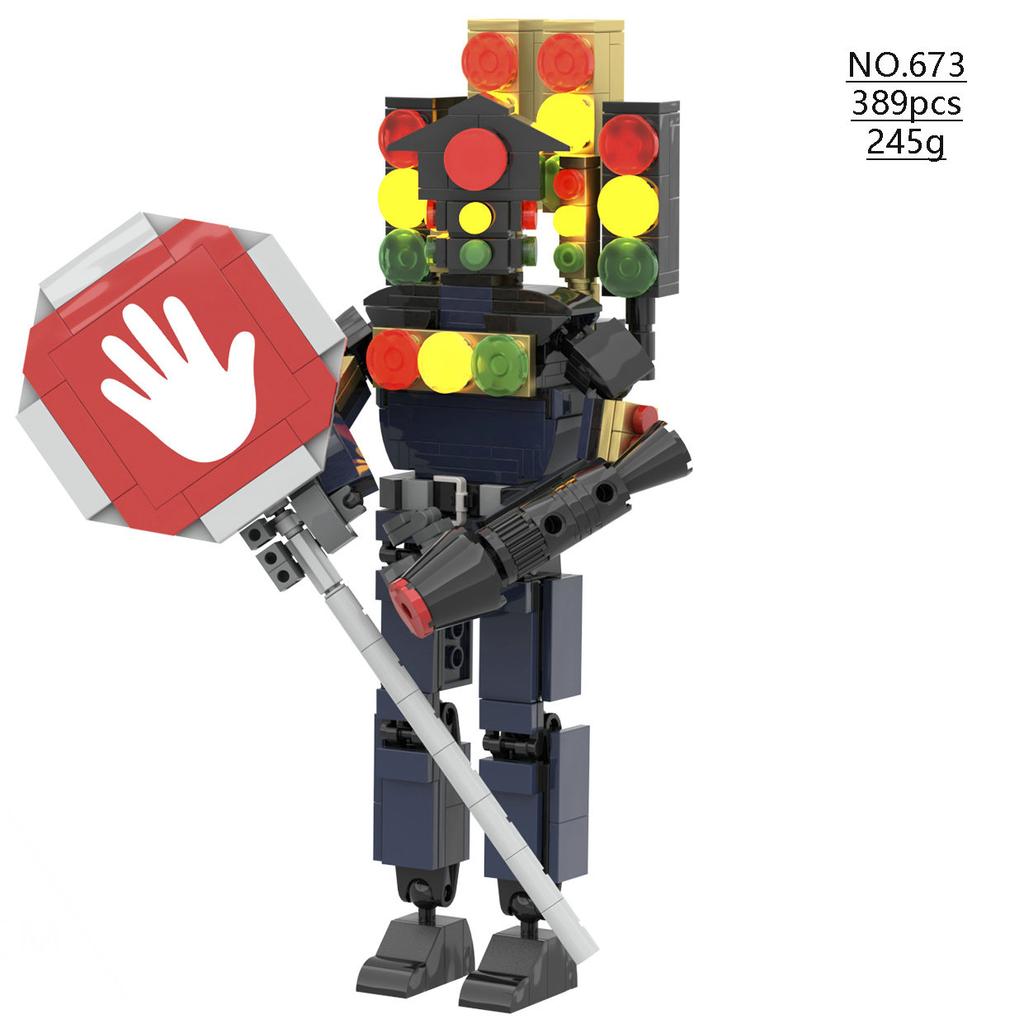 Skibidi Toilet Titan TV Man Speakerman Horror Game Bosses Camara Building Block Cartoon Doll Model Kids Birthday Halloween Gift