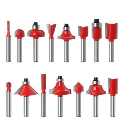 15pcs 1/4inch 8mm 6mm Router Bit Set Trimming Straight Milling Cutter for Wood Bits Tungsten Carbide Cutting Woodworking