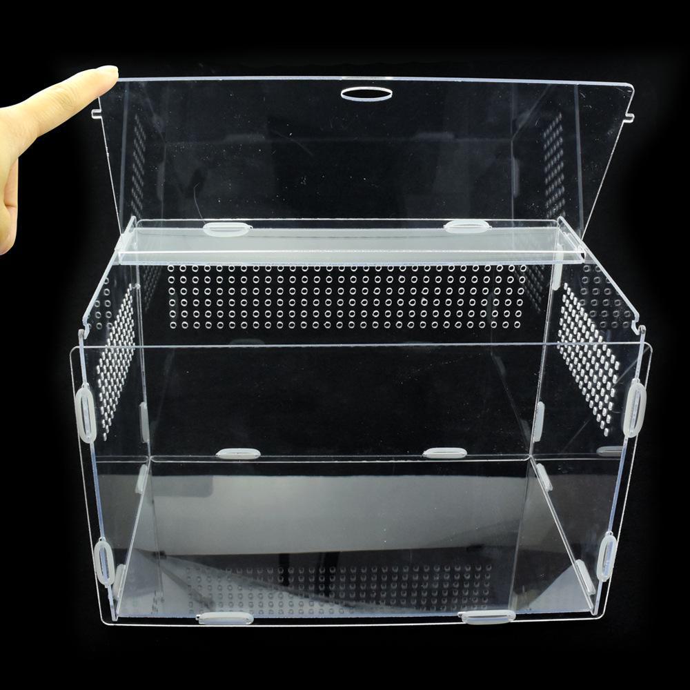 Clear Acrylic Reptile Breeding Box for Tortoise, Lizard, Spider, Hedgehog, Frog