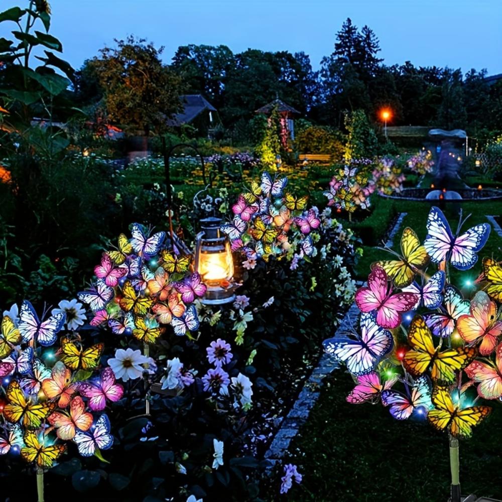Solar Butterfly Tree IP65 Garden Light Outdoor Decoration Solar Light Garden Lawn Decoration Butterfly Tree Christmas Halloween Gifts