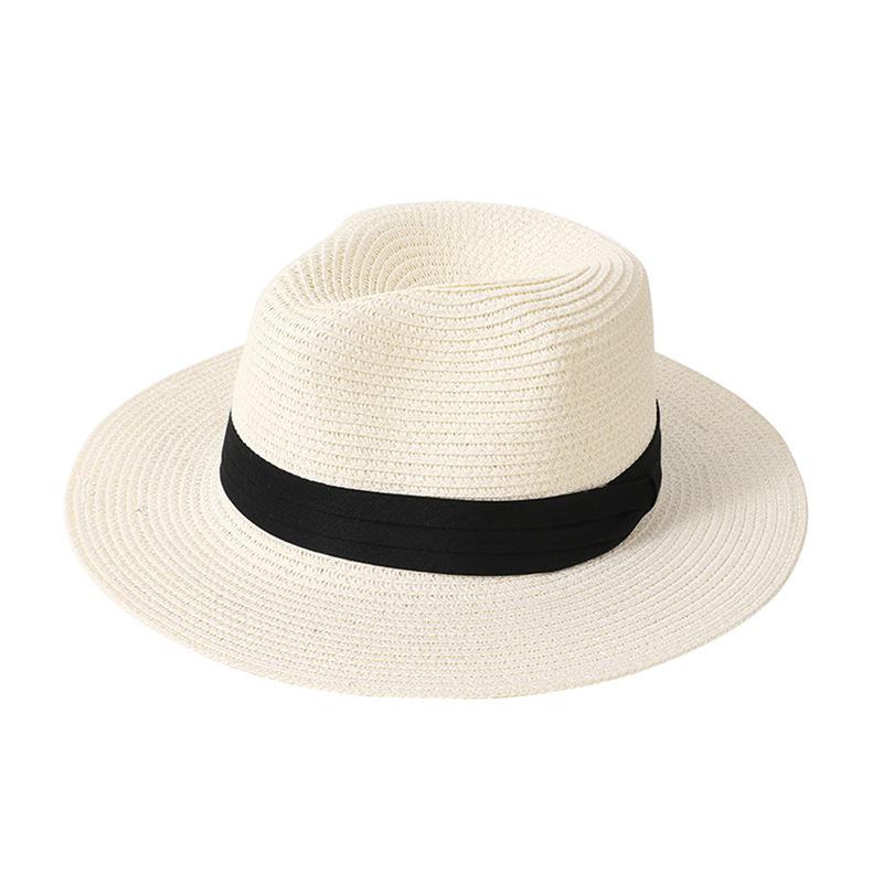 Summer Panama Wide-Brimmed Straw Fedora - Outdoor Sunshade Beach Hat