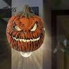 Outdoor Halloween Porch Light Decorations Pumpkin Head Cover Mask, 3D Scary Face Lamp Terrifying Mask Shade for Garage, Wearable Cosplay Costume