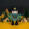 Cartoon Robot Alarm Clock Metal Wake-up Clocks with Flashing Eye Lights Desktop Ornament Children Christmas Gift D57B