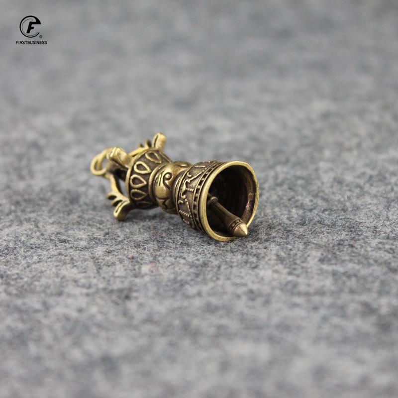 Copper Brass Buddhist Vajra Bell Key Handmade Home Decor Ornaments Crafts Copper Miniatures Bell Figurines Desktop Decoration