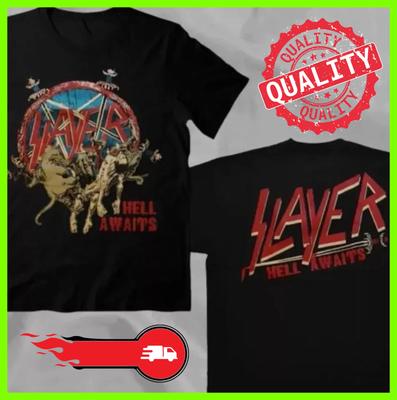 Slayer Hell Awaits Tour Dubbelzijdige T-shirt Voor Fans