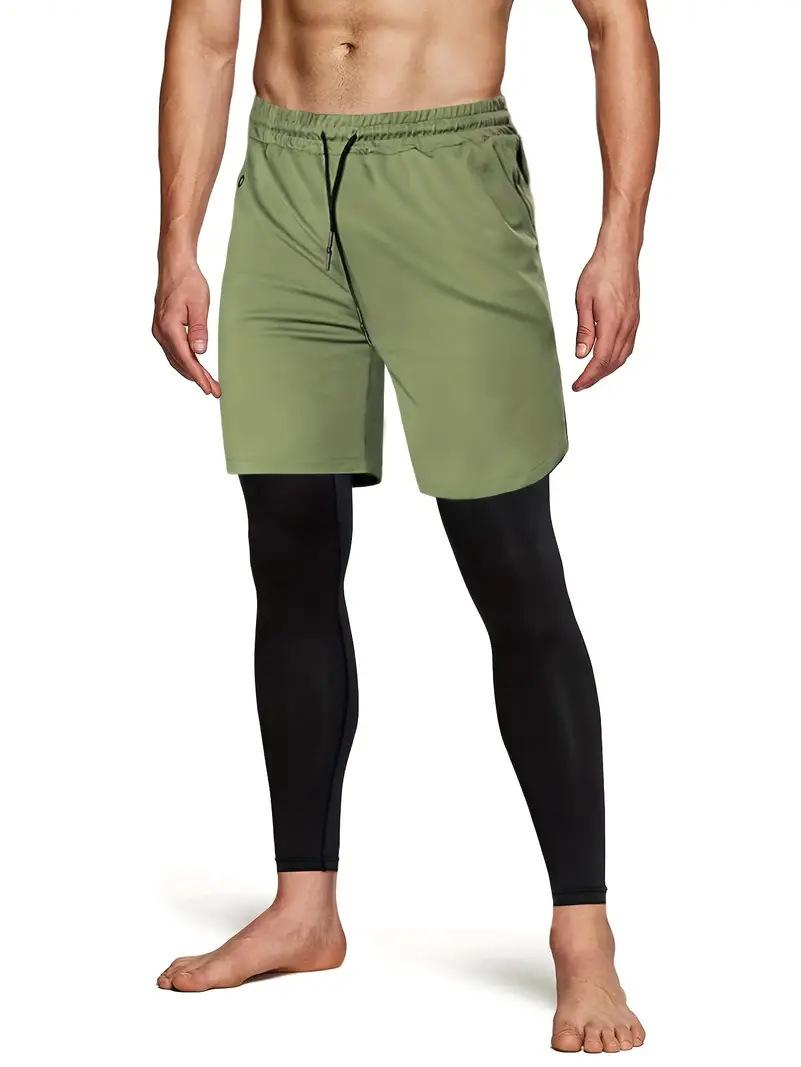 

Men s Cross-Border Two-Piece Quick-Dry Fitness Pants for Running & Cycling XS армія зелений колір