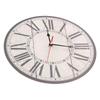 Wall Clock Silent Retro Vintage Style Wooden Round Clock with Roman Numerals Scale for Home Kitchen Office School
