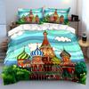 "Colorful Architecture Artwork Set Decor" Soft Skin-Friendly Bedding Set Includes 1 Duvet Cover And 2 Pillowcase Gift