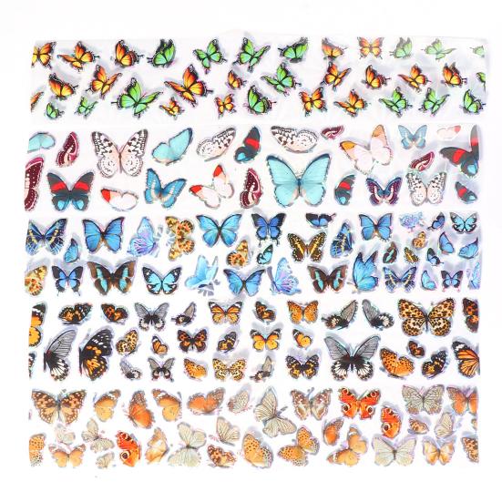 Design 20Pcs Butterfly Nail Art Sticker Starry Sky Transfer Decal Manicure Decor