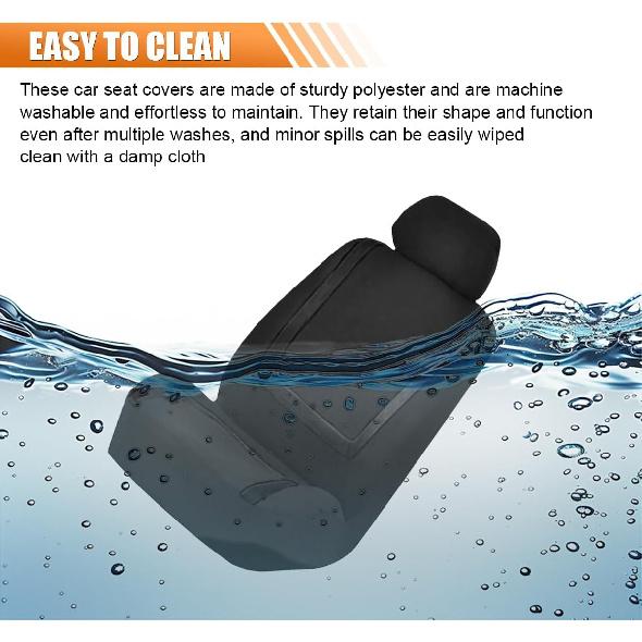 Car Seat Covers, Breathable Comfortable Automotive Seat Protectors, Anti-Slip Front Seats Covers Airbags Compatible, Universal Washable Vehicle
