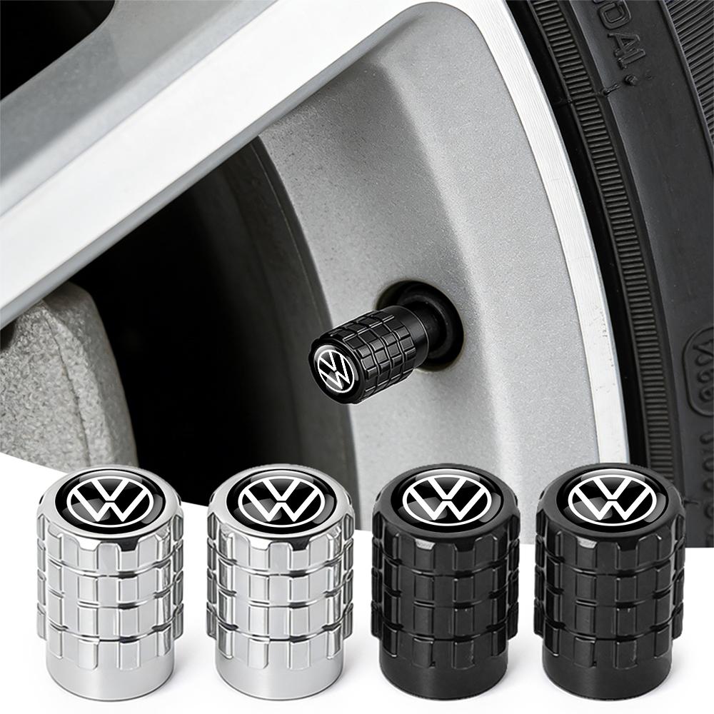 SVLHP1 4Pcs Aluminum Wheel Tire Valve Caps Dust Stem Cover Badge For Volkswagen GTI Golf Polo 6 7 Passat VW CC Tiguan T-ROC Jetta Taigo