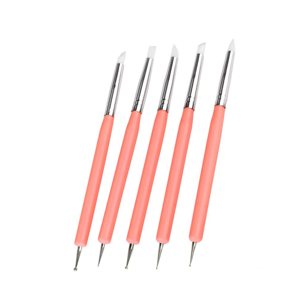 5pcs Silicone Clay Sculpture Tools Double Head     Sculpting Modeling Tool (Blue)