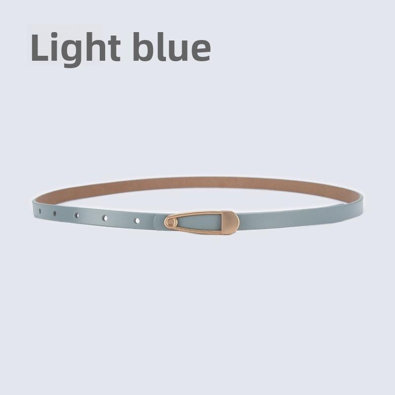 New arrival calfskin belt women's silm pattern thin belt