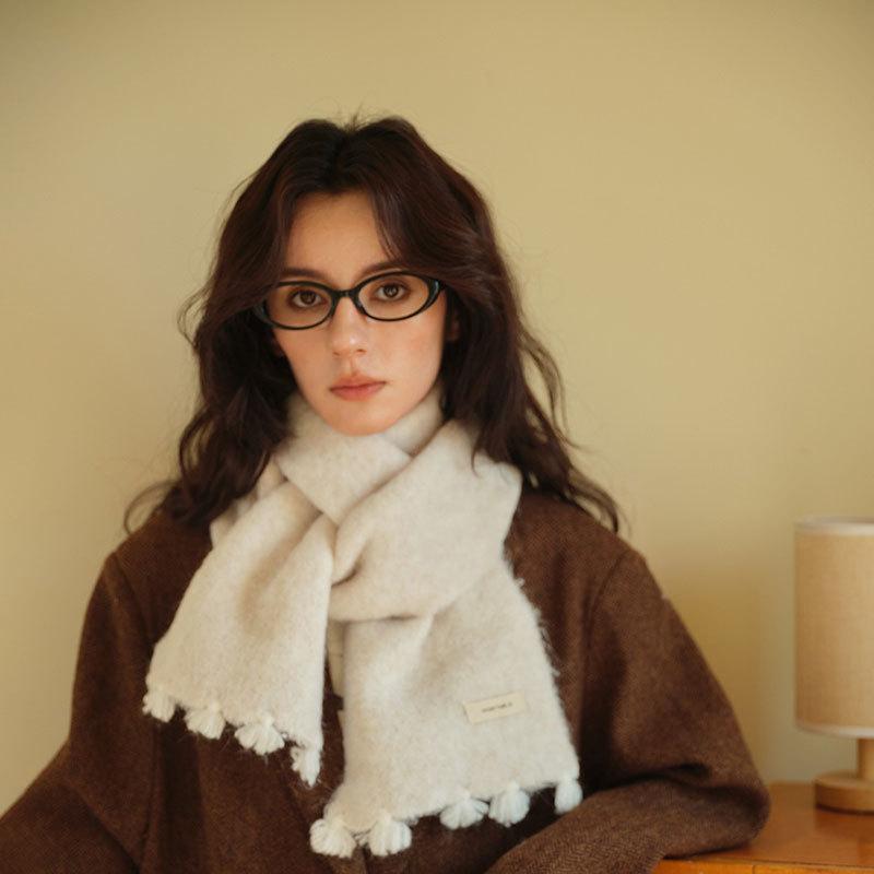 NEW Luxury Women's Scarf Autumn/Winter New Solid Color Korean Knitted Wool Warm Shawl Fashion Women's Versatile Scarf