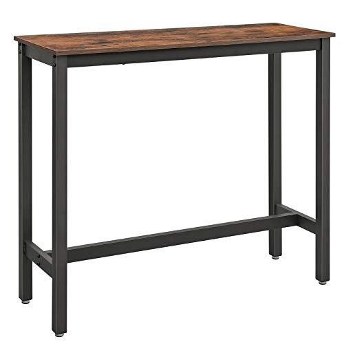 Stół Barowy, Wąski Prostokątny Stół Barowy, Stół Kuchenny, Wysoki Stół Do Jadalni W Pubie, Solidna Metalowa Rama, 120 X 40 X 100
