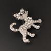 Chic Cat Brooch for Men Women Retro Rhinestone Kitten Animal Brooches Pins Jewelry Accessories Party Gifts
