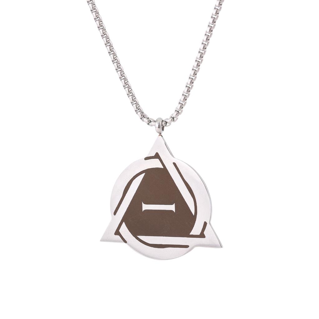 Stylish Triangular Special Symbol Leather Cord Pendant Necklace