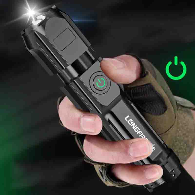 

Телескопический зум-фонарик с бликами и зарядкой через USB 18650 Портативный фонарик
