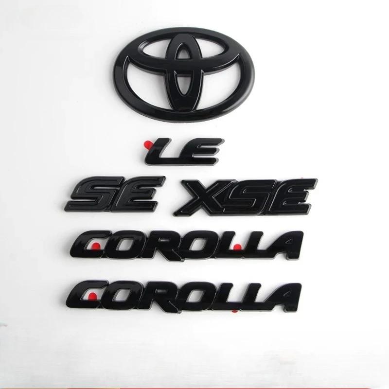 DKBMUE1 3PCS ABS car logo Glossy Black Overlay EMBLEM for Toyota COROLLA 2020-2024 SEDAN SE LE XSE PT948 SEDAN ONLY trunk car accessory