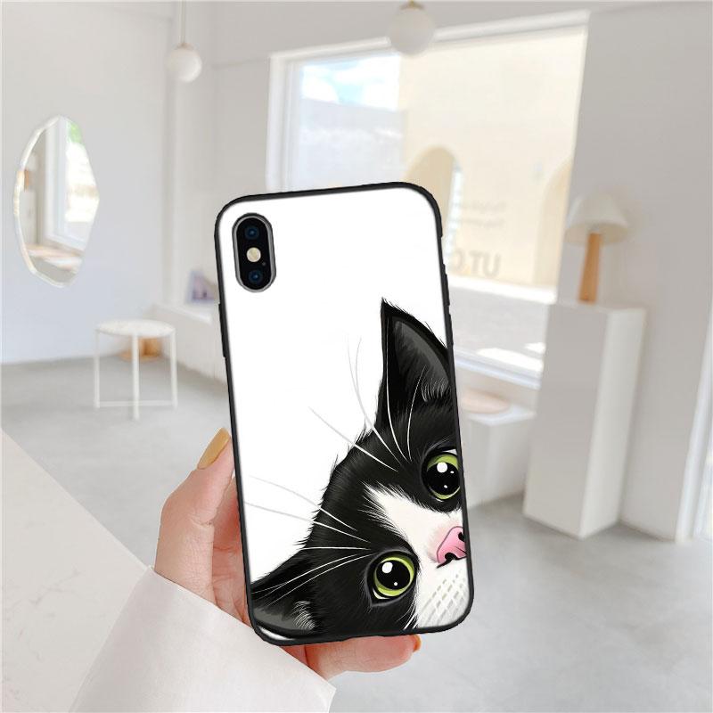 LO23 Cat Kitten Meow Soft Shell Phone Case for Samsung Galaxy S20 S21 S22 Ultra FE + Plus A21S A22 A24 A25 A26 A30 A30S A31