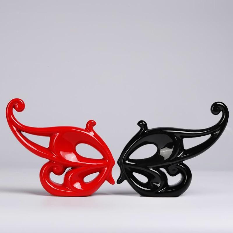 Modern Lucky Lovers Butterfly Ceramic Ornaments Home Livingroom Desktop Figurines Decoration Cafe Club Bookcase Furnishing Craft