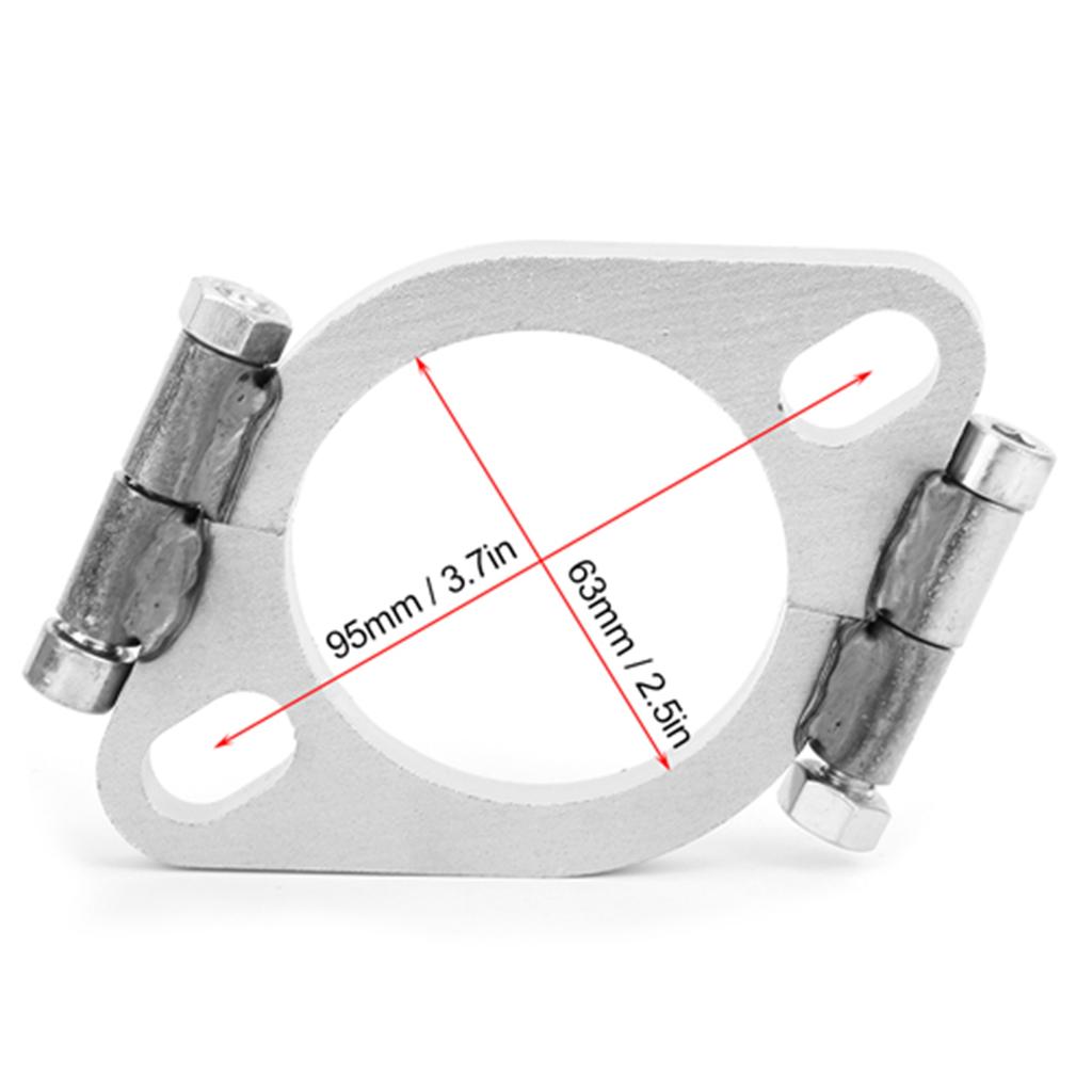 2.5in 63mm Steel Exhaust Flange Flat Oval Split Repair Replacement Accessory