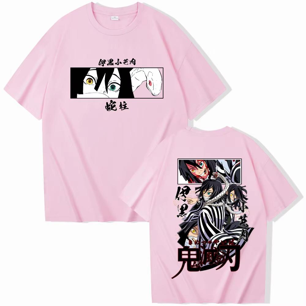 Anime Demon Slayer Iguro Obanai T-Shirt Women Men Harajuku O Neck Short Sleeve T Shirt for Fans Kawaii  Vintage Clothes