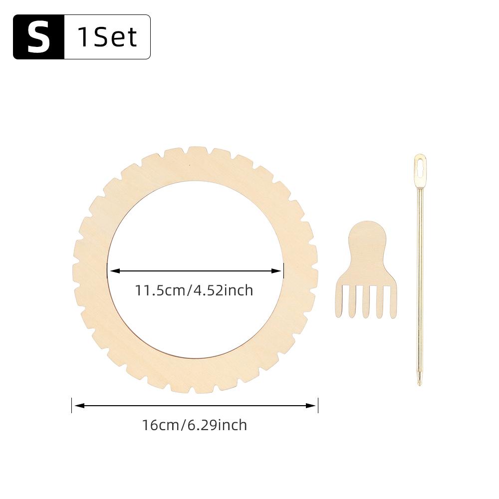 

1pcs Wood Circular Knitting Loom Kit - DIY Weaving Tool For Crafting, Crochet & Blanket Making - Light Yellow, Sizes S/M/L
