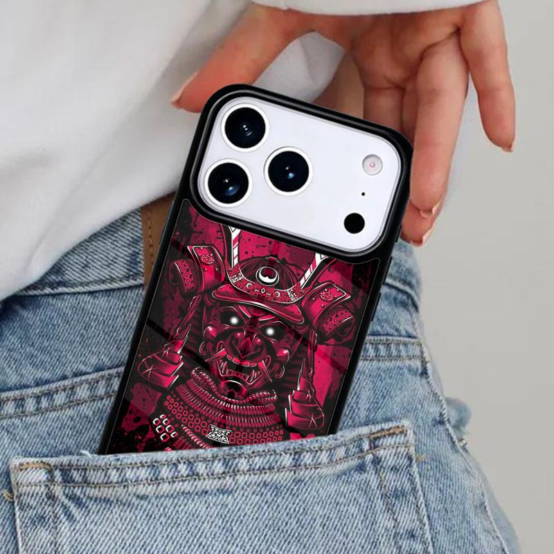 Samurai Mask Helmet Phone Case for iPhone 17ProMax 12 13 14 15 16e 17 Pro Max Plus Air Cover