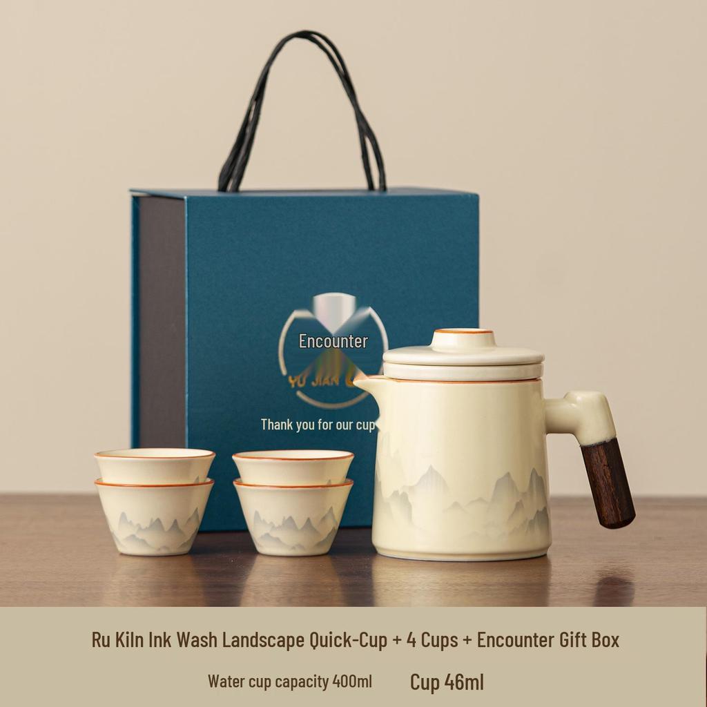Portable Luxury Travel Tea Set: Quick Brew Cup for Outdoor Camping and Vehicles