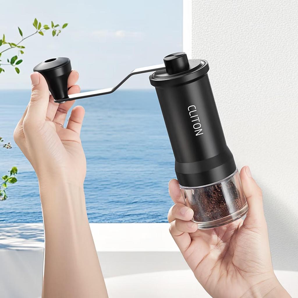 CLITON Hand-Crank Coffee Grinder, Portable Manual Coffee Grinder, Automatic Grinding Machine for Coffee Beans