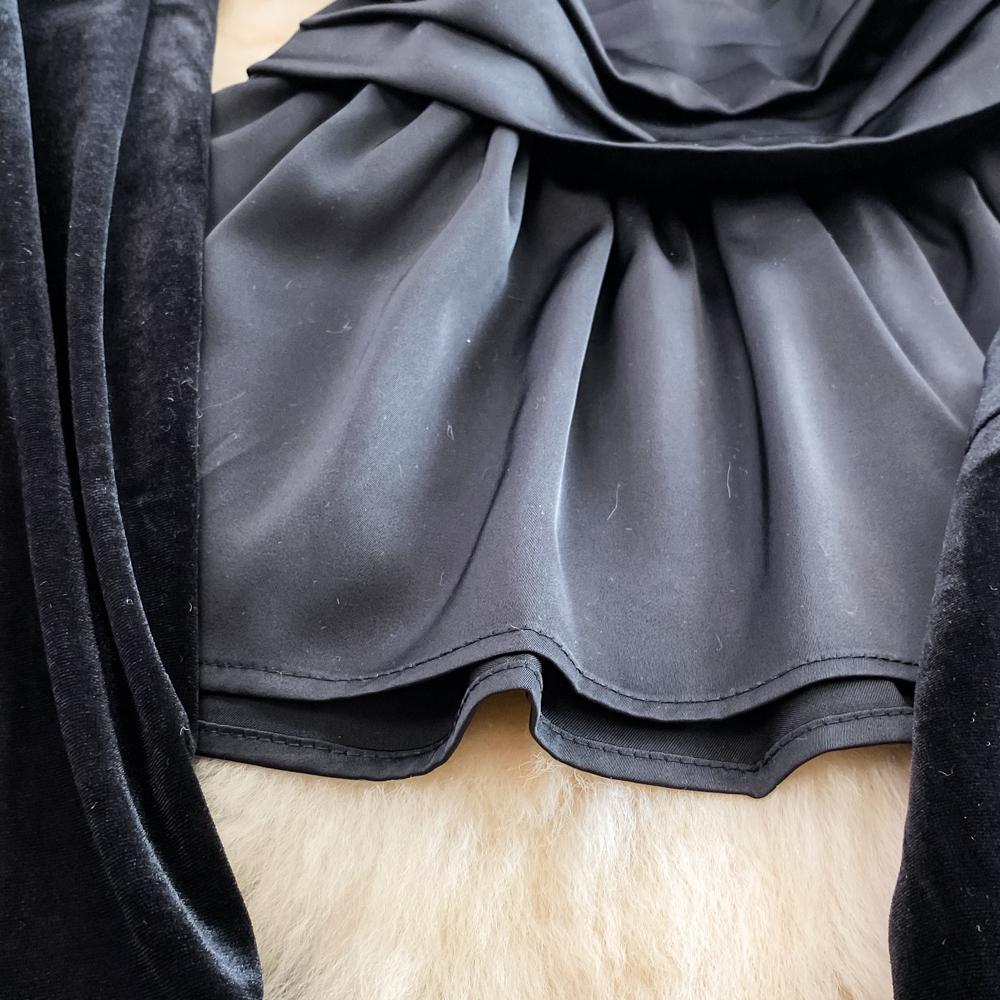 Sweet Casual Two Piece Set Women Ruffles Patchwork Shirts Solid Color High Waist Skirts Suits Autumn Winter Fashion Party Sets