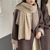Japanese And Korean Autumn And Winter Solid Color Wool Blended Scarf Warm Simple High-End Versatile Scarf Direct Sales Women