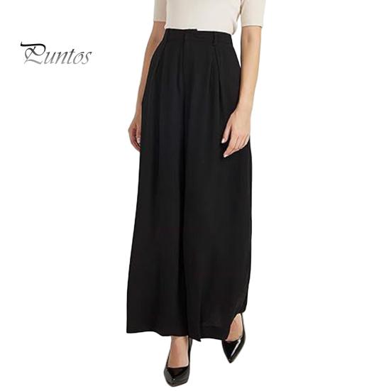 

Женские длинные брюки, однотонные, прямые, широкие брюки, высокая талия, застежка-молния, повседневные брюки, офисные женские брюки, одежда для поездок на работу XL чёрный