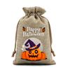 12Pcs Handheld Halloween Linen Drawstring Bags Pumpkin Ghost Pumpkin Sugar Pocket  Snacks