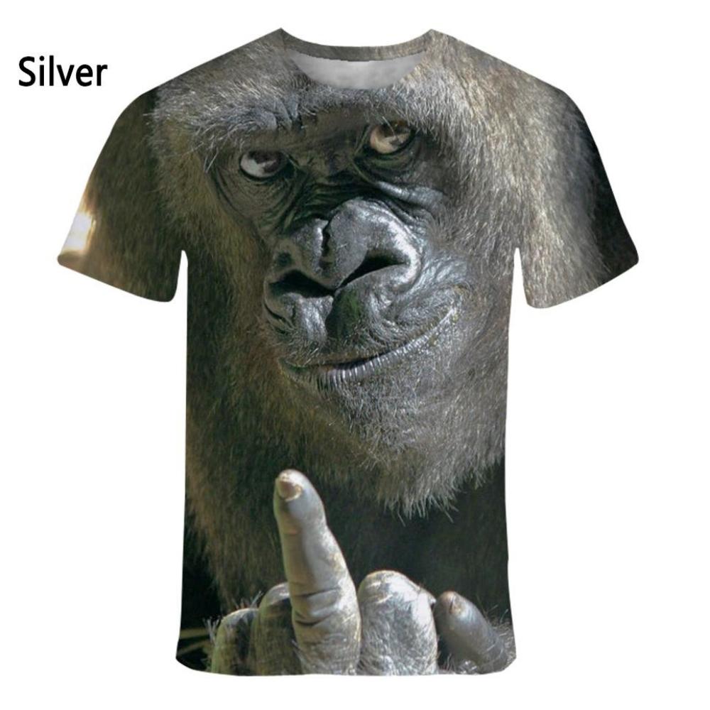 Nueva Moda Camiseta con Estampado 3D de Cara de Animal para Hombre y Mujer Verano Casual Manga Corta Mono Perro Gato León Camiseta con Estampado de Animales