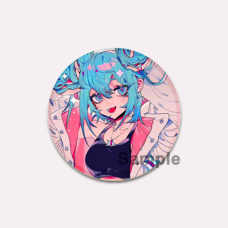 

32/44/58 мм Hatsune Miku Мультяшна фігурка Брошки Косплей Співачка Значок для коміра Рюкзак Капелюх Аксесуар Ручна робота Аніме Емаль шпилька 32mm