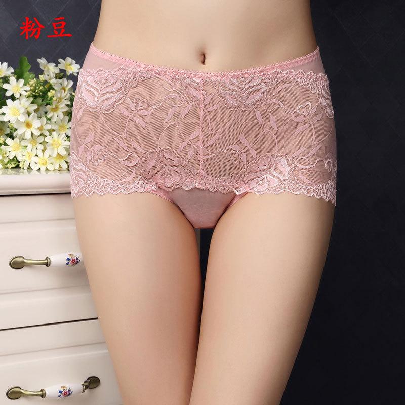 High Waist Women's Panties Sexy Hollow Lace Panties Comfortable Breathable Shorts