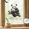 Süßer Cartoon-Panda Statisch Haftender Fensteraufkleber Abnehmbar Selbstklebend Schlafzimmer Wohnzimmer Flur Heimdekoration